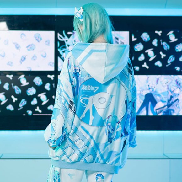 ACDC RAG x Hatsune Miku Forever Light Blue Oversized Hoodie - Picture 4 of 8